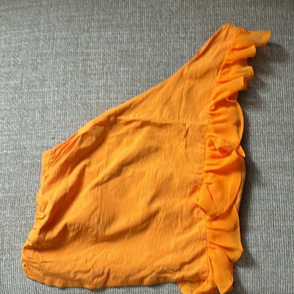 Free People Brea One Shoulder Top. NWOT. Marigold - Picture 7 of 15